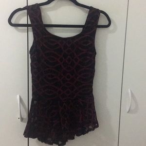 Elegant black and burgundy shirt